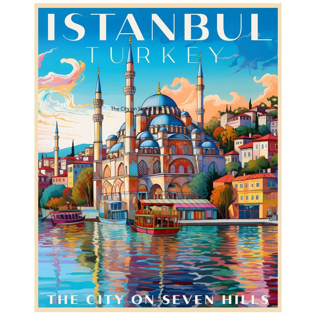 Exclusive Istanbul Turkey Collectible - Vintage Travel Poster Art Image 1