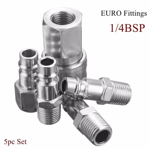 1,4 EURO Air BSP Hose Compressor Tail Airline Fitting Quick Connector Release Image 7