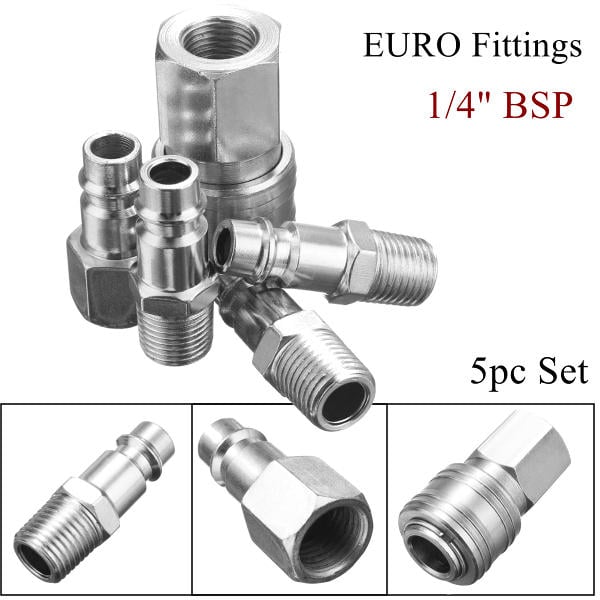 1,4 EURO Air BSP Hose Compressor Tail Airline Fitting Quick Connector Release Image 8