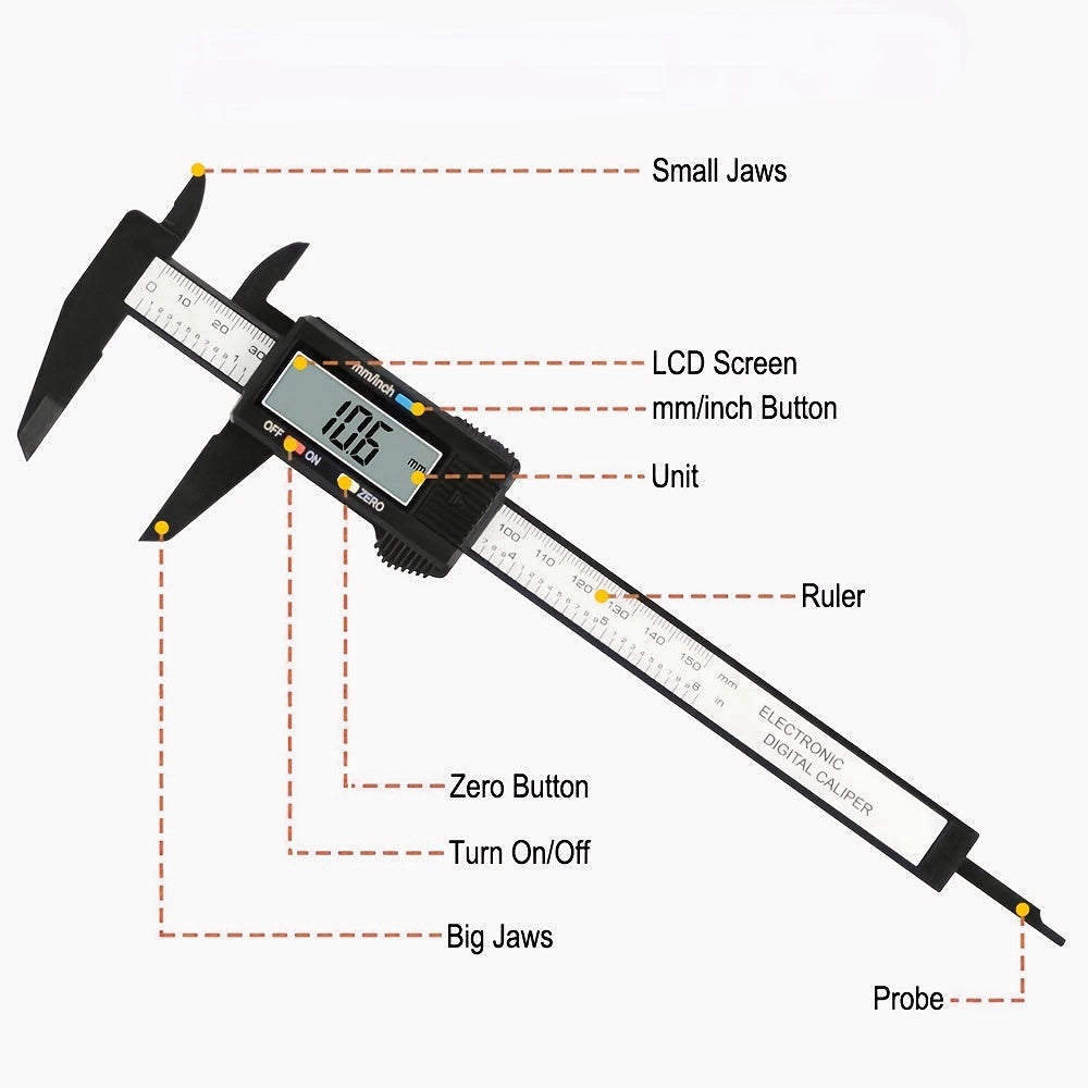 0-6" Digital Caliper Measuring Tool Electronic Micrometer With LED Screen Image 8