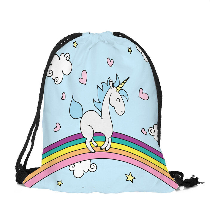 1 pc Storage Bundle Bag Waterproof 3D Cartoon Drawstring Clothing Bag Travel Camping Bag Image 6