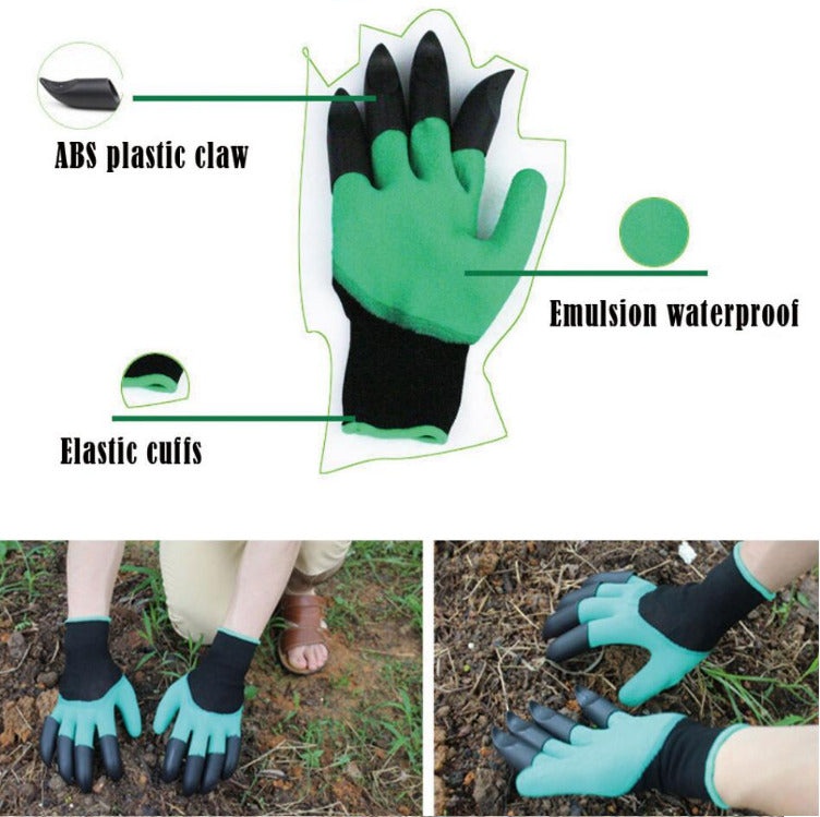 1 Pair Safety Gloves Garden Gloves Rubber TPR Thermo Plastic Builders Work ABS Plastic Claws Image 5