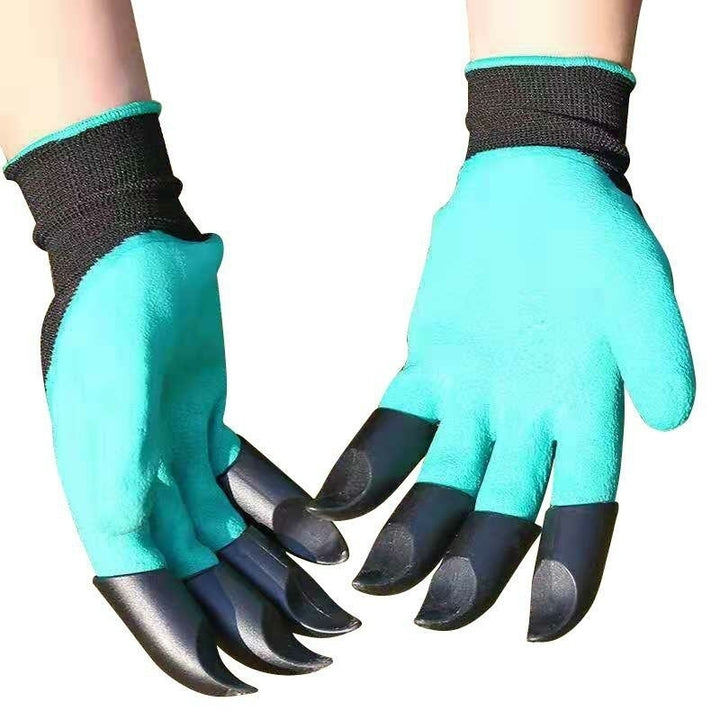 1 Pair Safety Gloves Garden Gloves Rubber TPR Thermo Plastic Builders Work ABS Plastic Claws Image 9