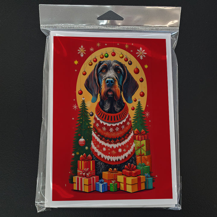 German Wirehaired Pointer Holiday Christmas Greeting Cards Pack of 8 Image 3