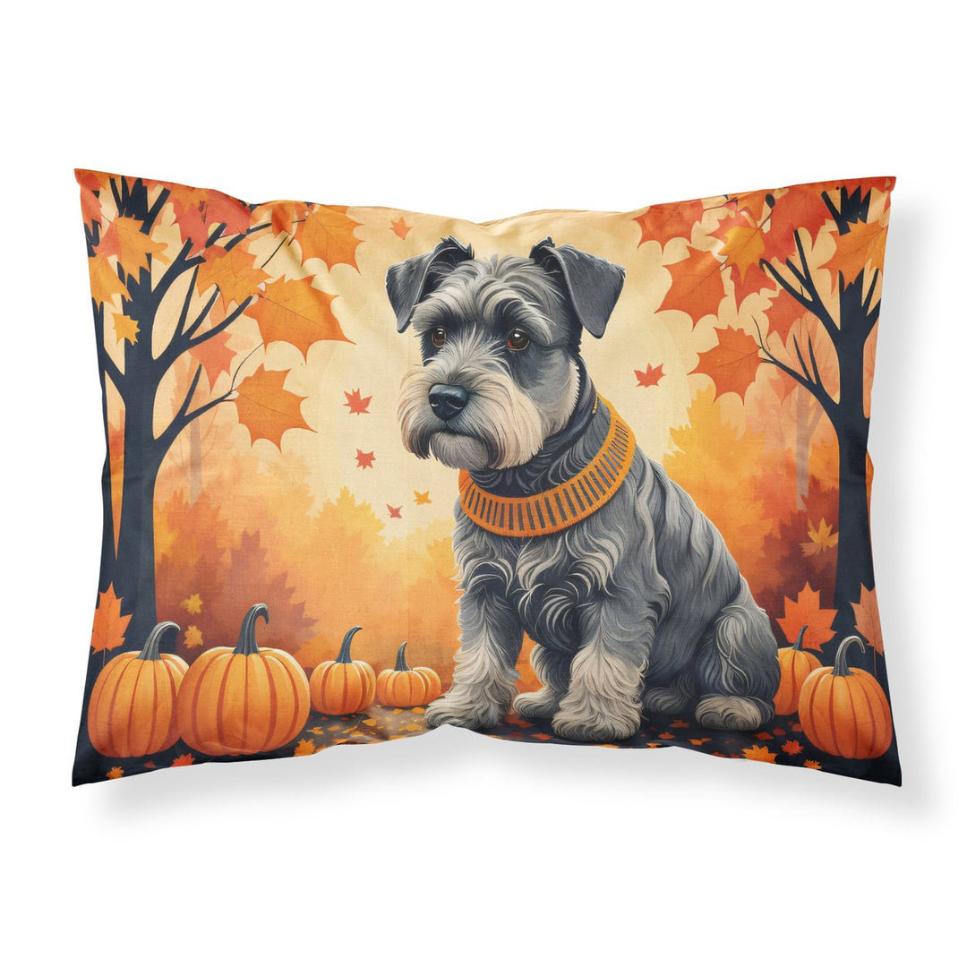 Schnauzer Fall Fabric Standard Pillowcase Image 1