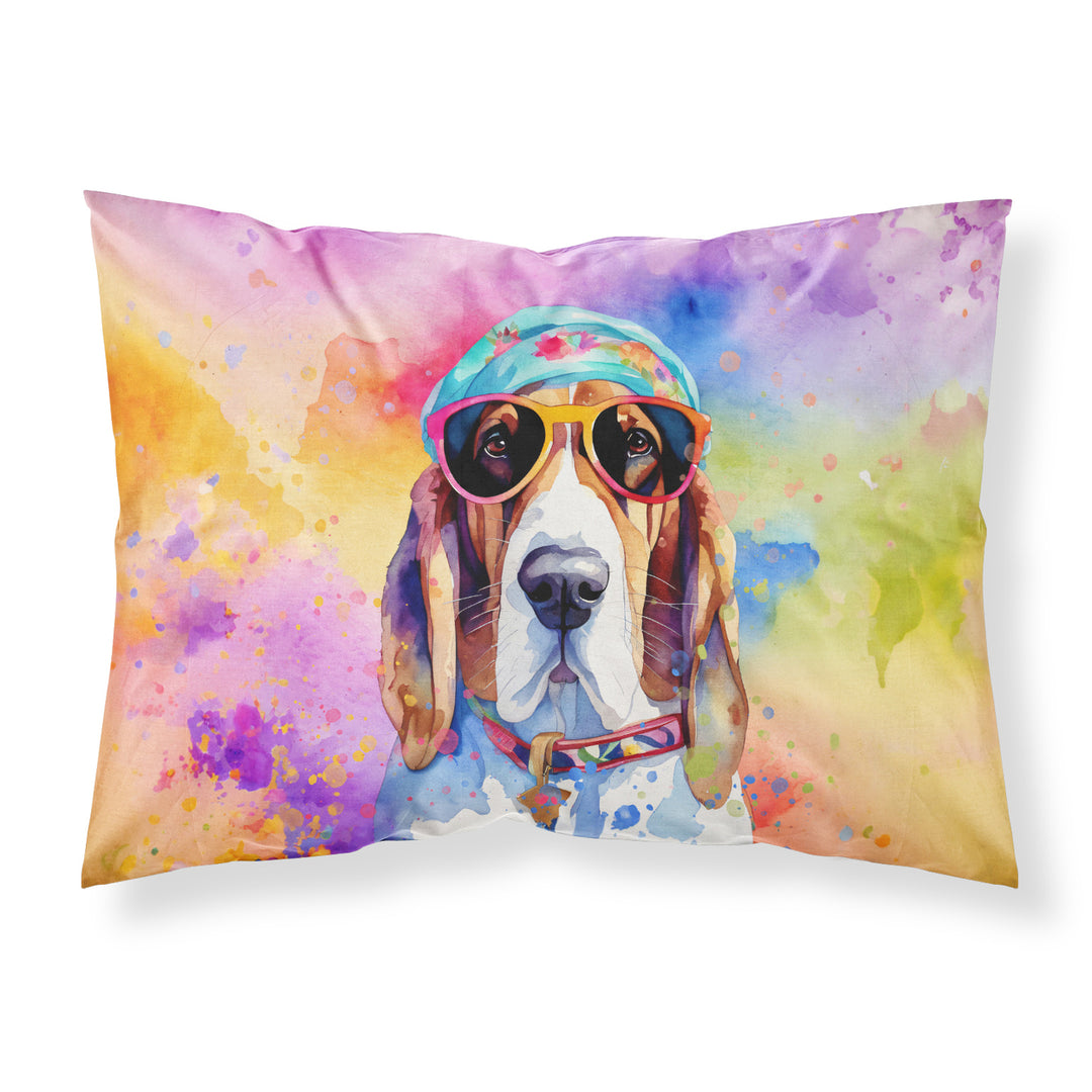 Basset Hound Hippie Dawg Standard Pillowcase Image 1