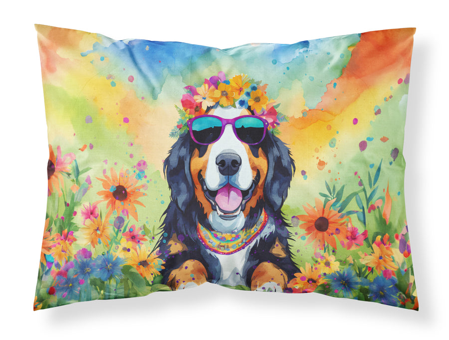 Bernese Mountain Dog Hippie Dawg Standard Pillowcase Image 1