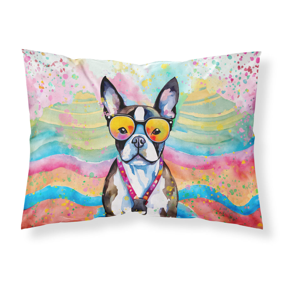 Boston Terrier Hippie Dawg Standard Pillowcase Image 1