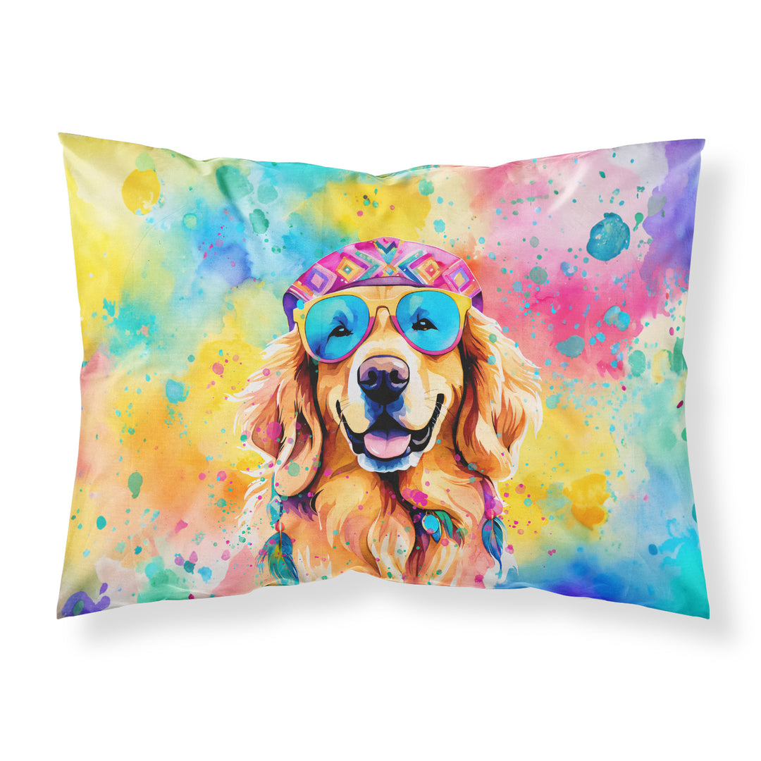 Golden Retriever Hippie Dawg Standard Pillowcase Image 1