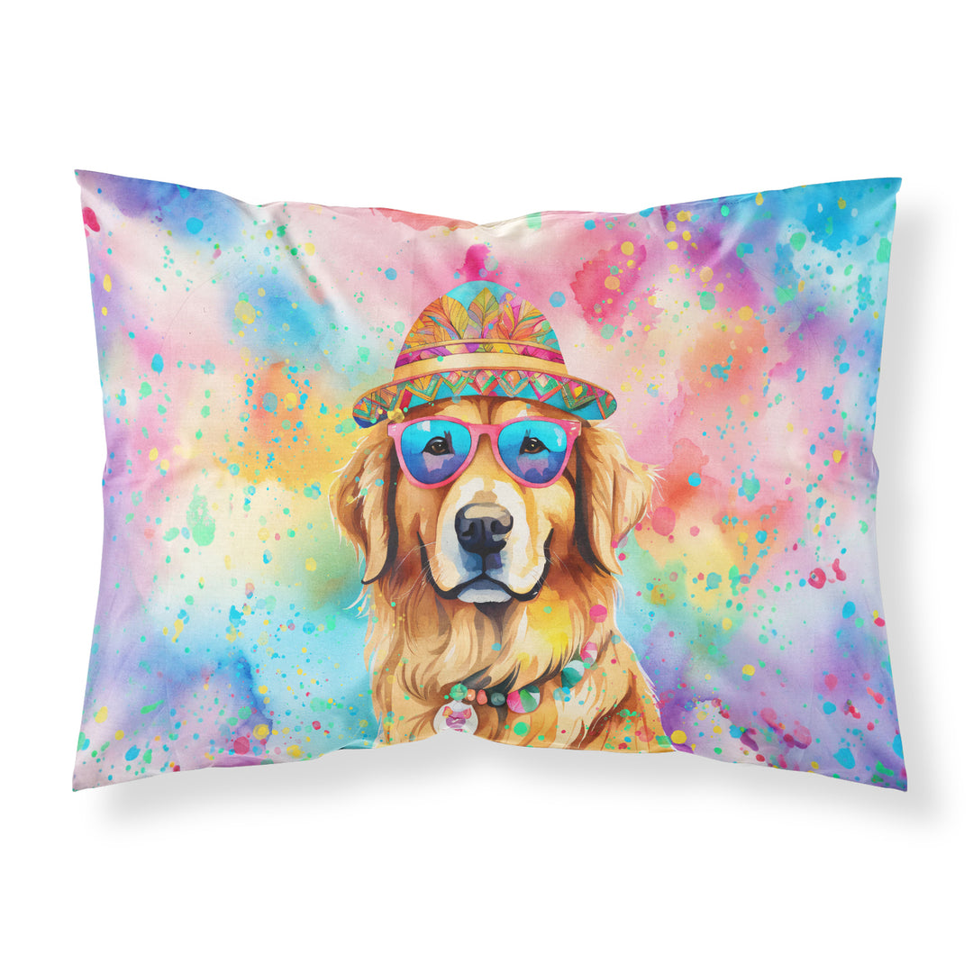 Golden Retriever Hippie Dawg Standard Pillowcase Image 1