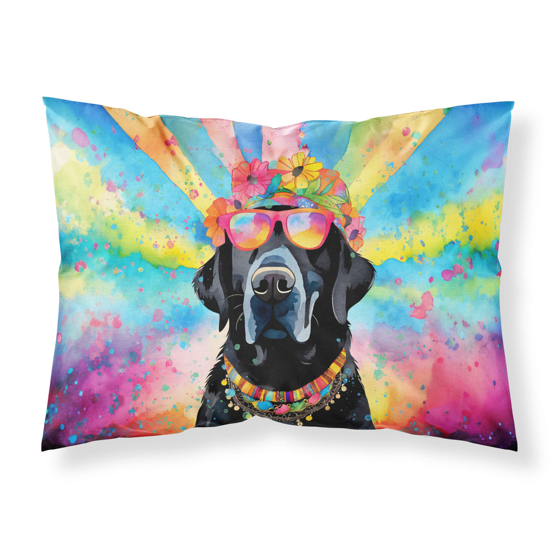 Black Labrador Hippie Dawg Standard Pillowcase Image 1