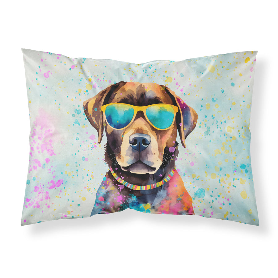 Chocolate Labrador Hippie Dawg Standard Pillowcase Image 1