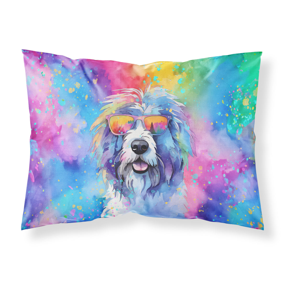 Old English Sheepdog Hippie Dawg Standard Pillowcase Image 1