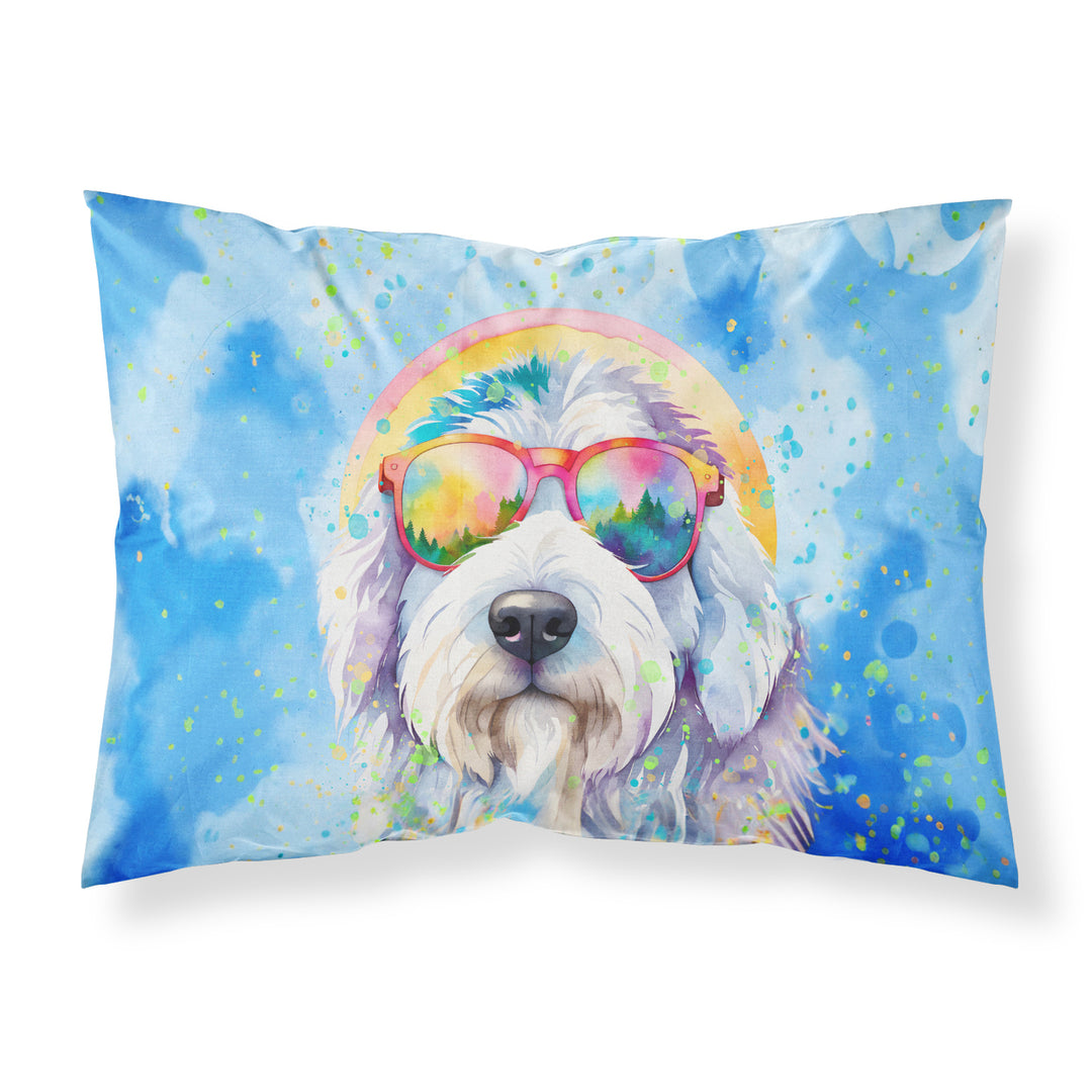 Old English Sheepdog Hippie Dawg Standard Pillowcase Image 1