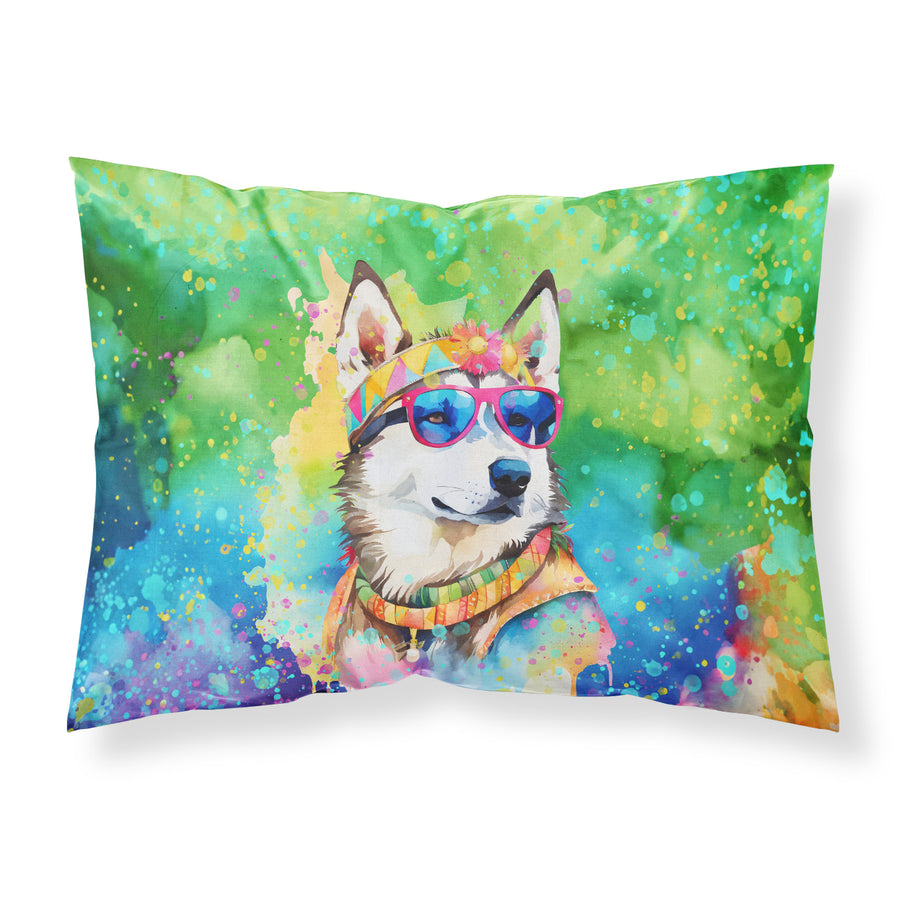 Siberian Husky Hippie Dawg Standard Pillowcase Image 1