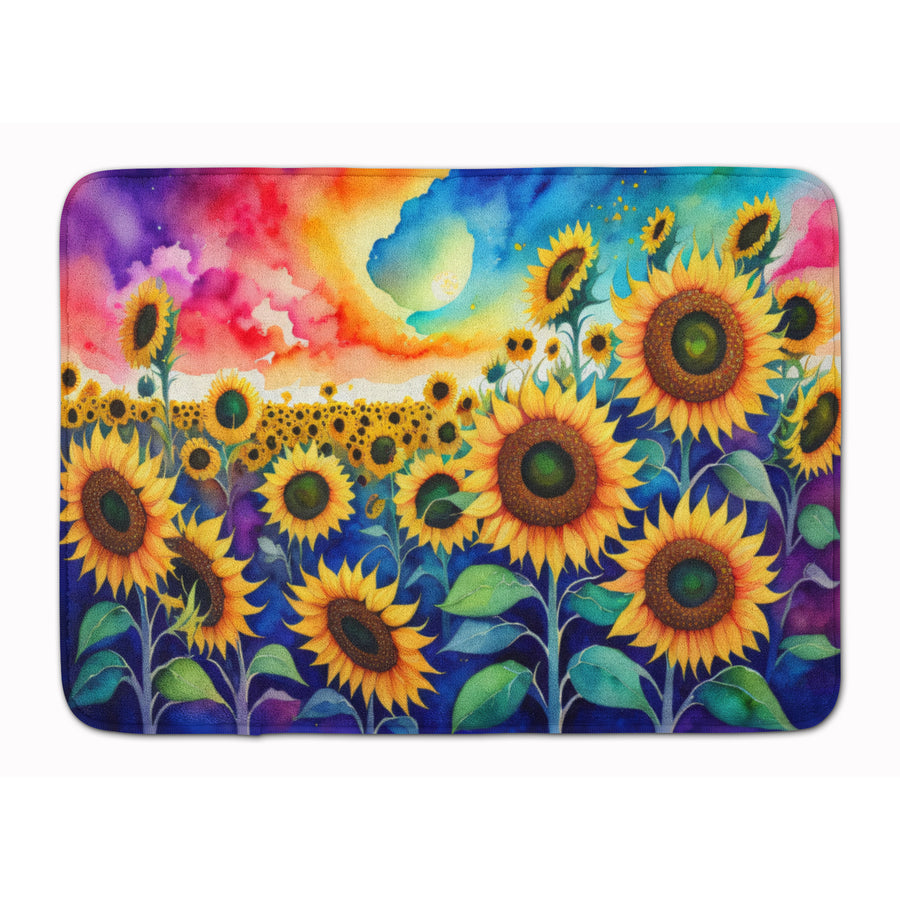 Sunflowers in Color Memory Foam Kitchen Mat Image 1