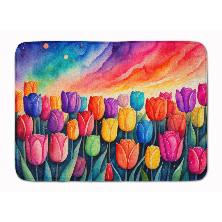 Tulips in Color Memory Foam Kitchen Mat Image 1