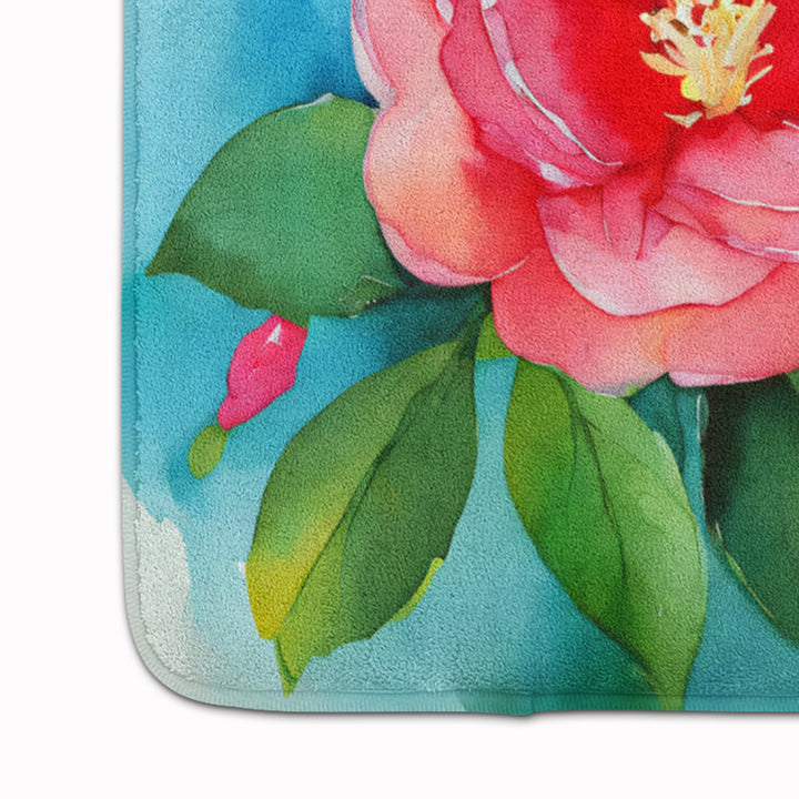 Alabama Camellia in Watercolor Memory Foam Kitchen Mat Image 4