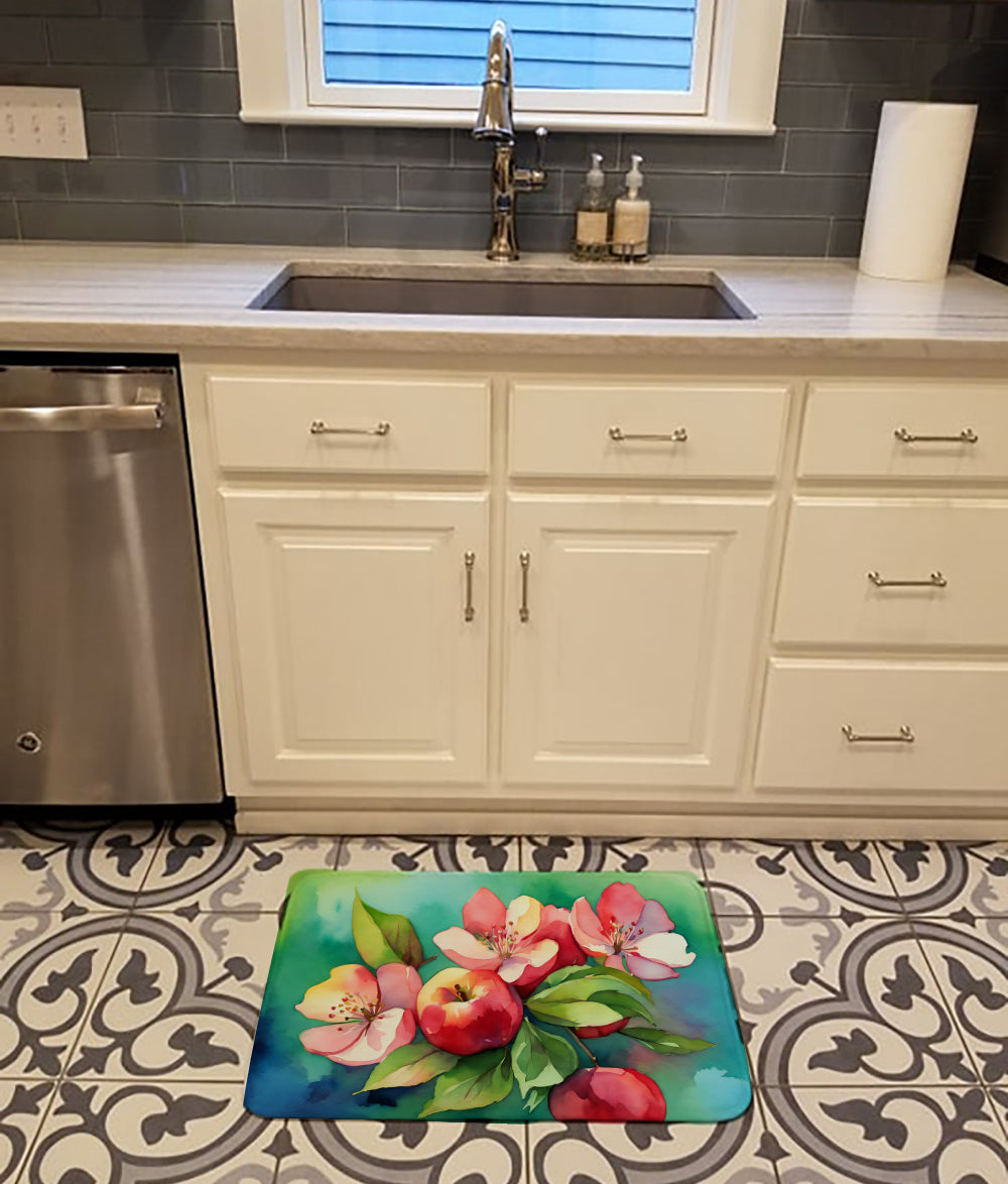 Arkansas Apple Blossom in Watercolor Memory Foam Kitchen Mat Image 2