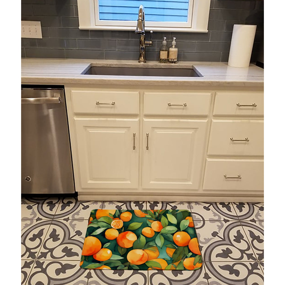 Florida Orange Blossom in Watercolor Memory Foam Kitchen Mat Image 2