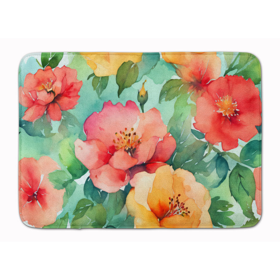 Georgia Cherokee Rose in Watercolor Memory Foam Kitchen Mat Image 1