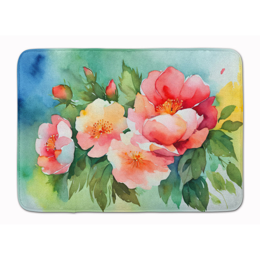 Georgia Cherokee Rose in Watercolor Memory Foam Kitchen Mat Image 1