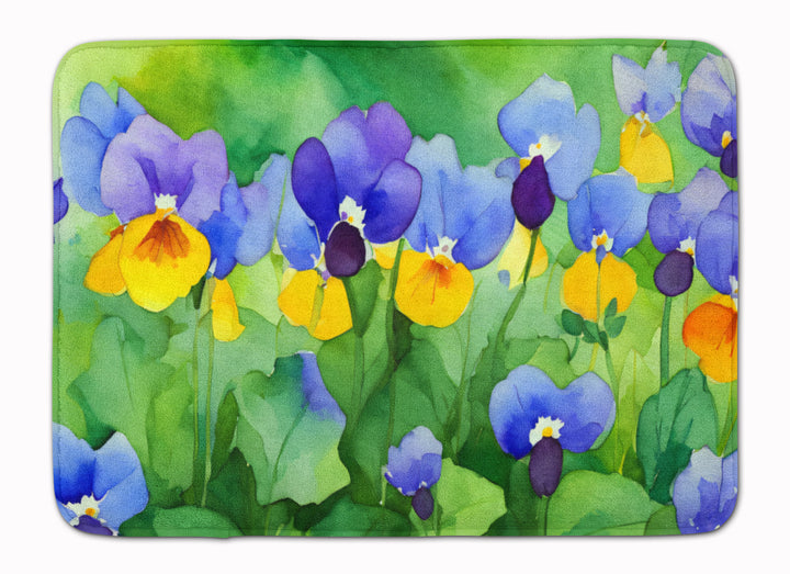 Illinois Violet in Watercolor Memory Foam Kitchen Mat Image 1