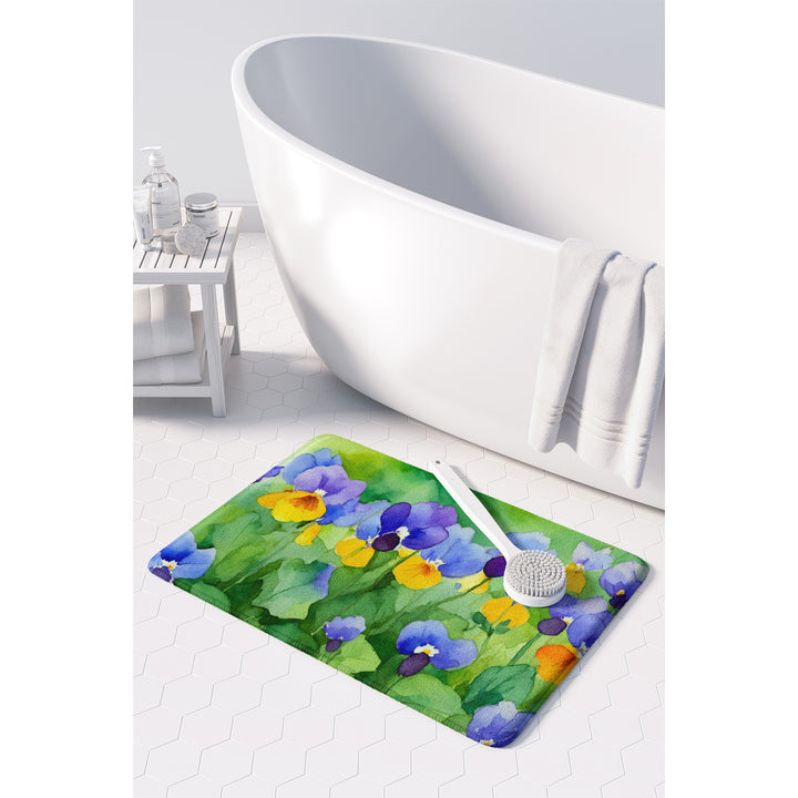 Illinois Violet in Watercolor Memory Foam Kitchen Mat Image 3