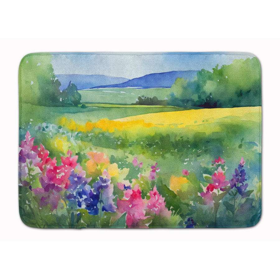 Massachusetts Mayflowers in Watercolor Memory Foam Kitchen Mat Image 1