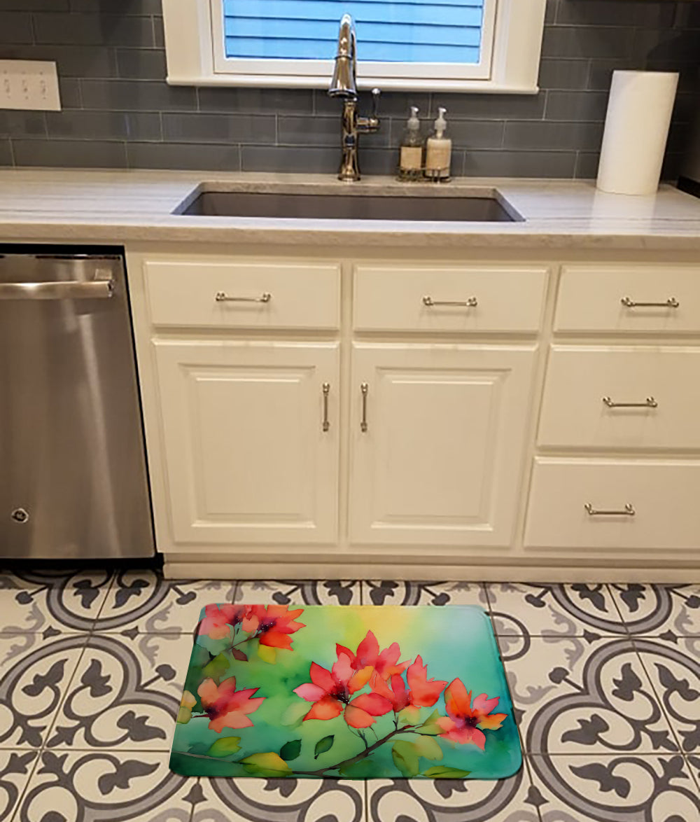 Missouri Hawthorns in Watercolor Memory Foam Kitchen Mat Image 2