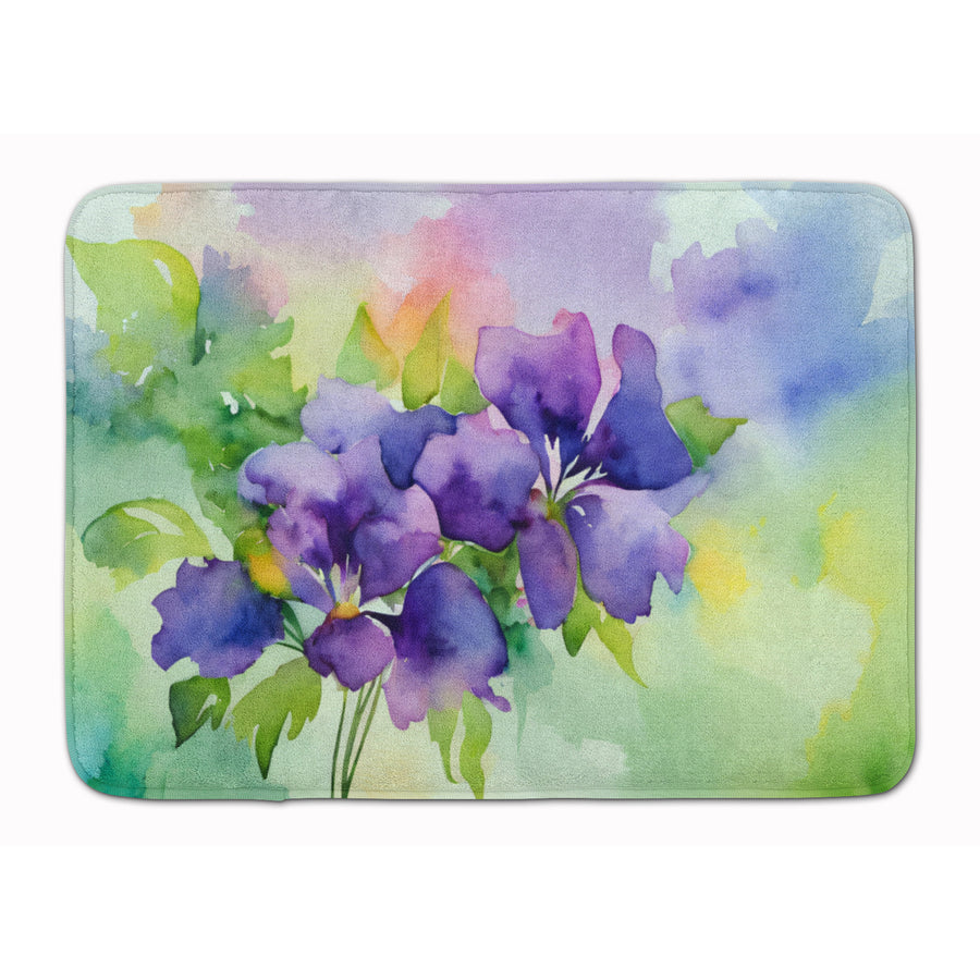 Jersey Violet in Watercolor Memory Foam Kitchen Mat Image 1