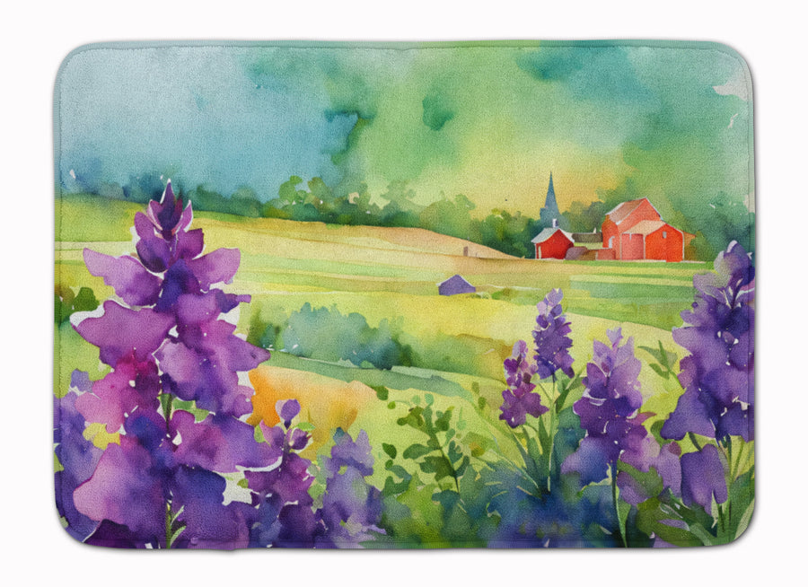 Jersey Violet in Watercolor Memory Foam Kitchen Mat Image 1