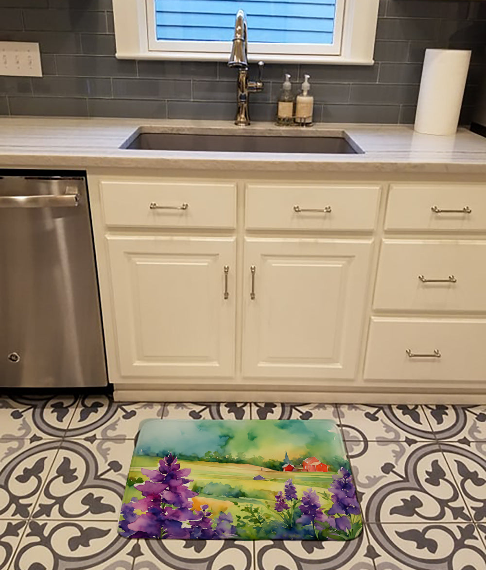 Jersey Violet in Watercolor Memory Foam Kitchen Mat Image 2