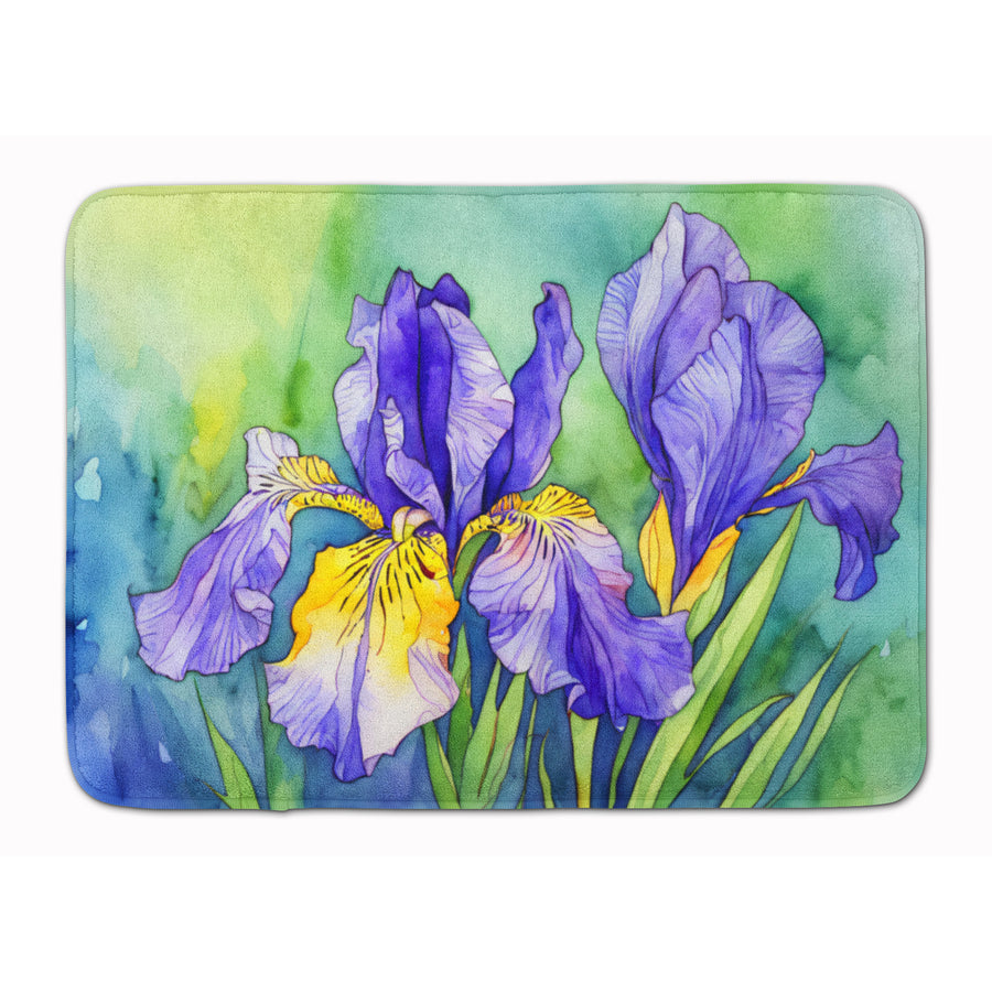 Tennessee Iris in Watercolor Memory Foam Kitchen Mat Image 1