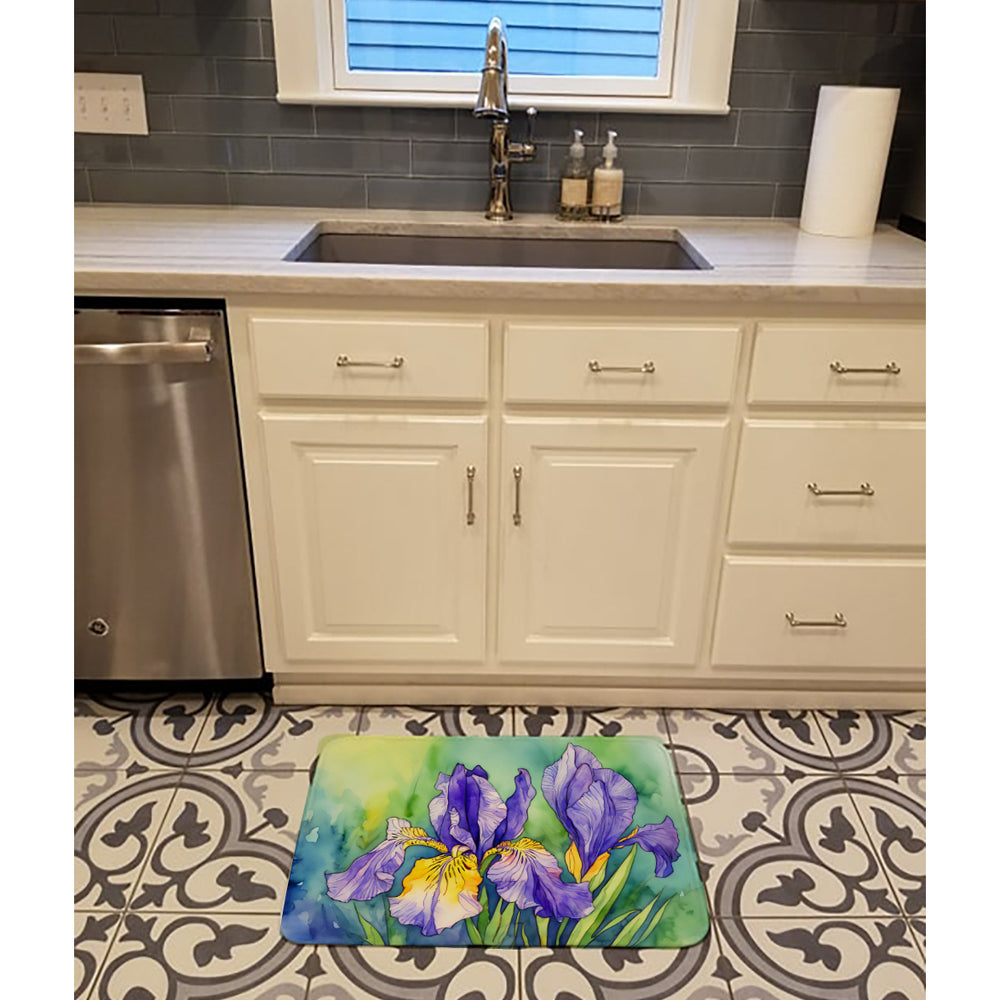 Tennessee Iris in Watercolor Memory Foam Kitchen Mat Image 2