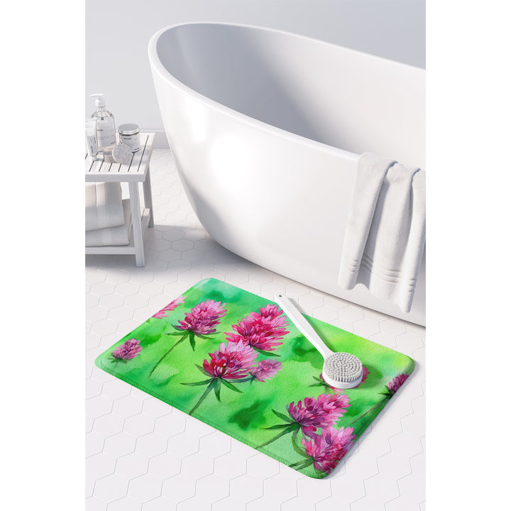 Vermont Red Clover in Watercolor Memory Foam Kitchen Mat Image 3