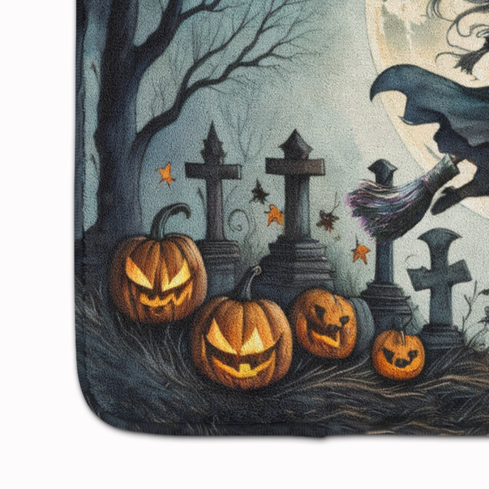 Flying Witch Spooky Halloween Memory Foam Kitchen Mat Image 4