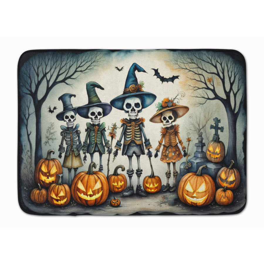 Calacas Skeletons Spooky Halloween Memory Foam Kitchen Mat Image 1