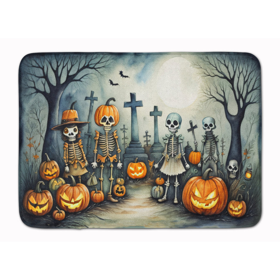 Calacas Skeletons Spooky Halloween Memory Foam Kitchen Mat Image 1