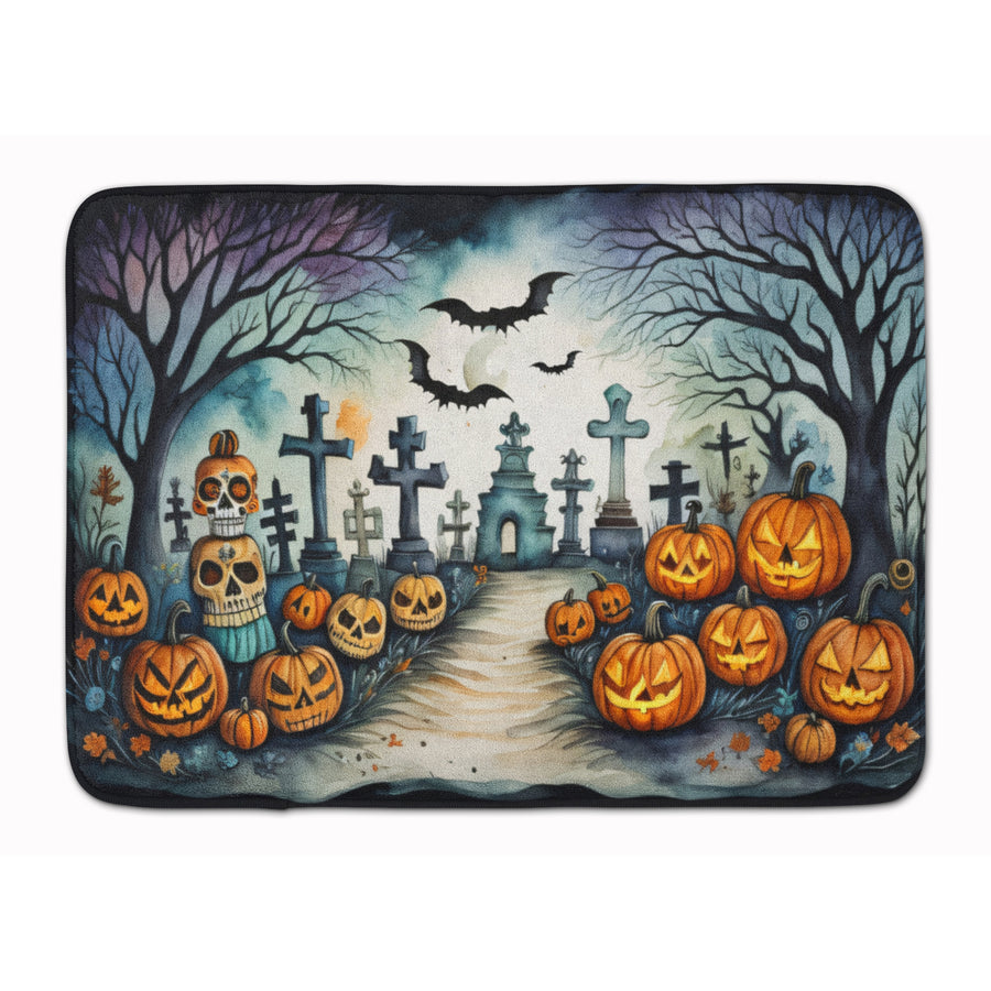 Day of the Dead Spooky Halloween Memory Foam Kitchen Mat Image 1