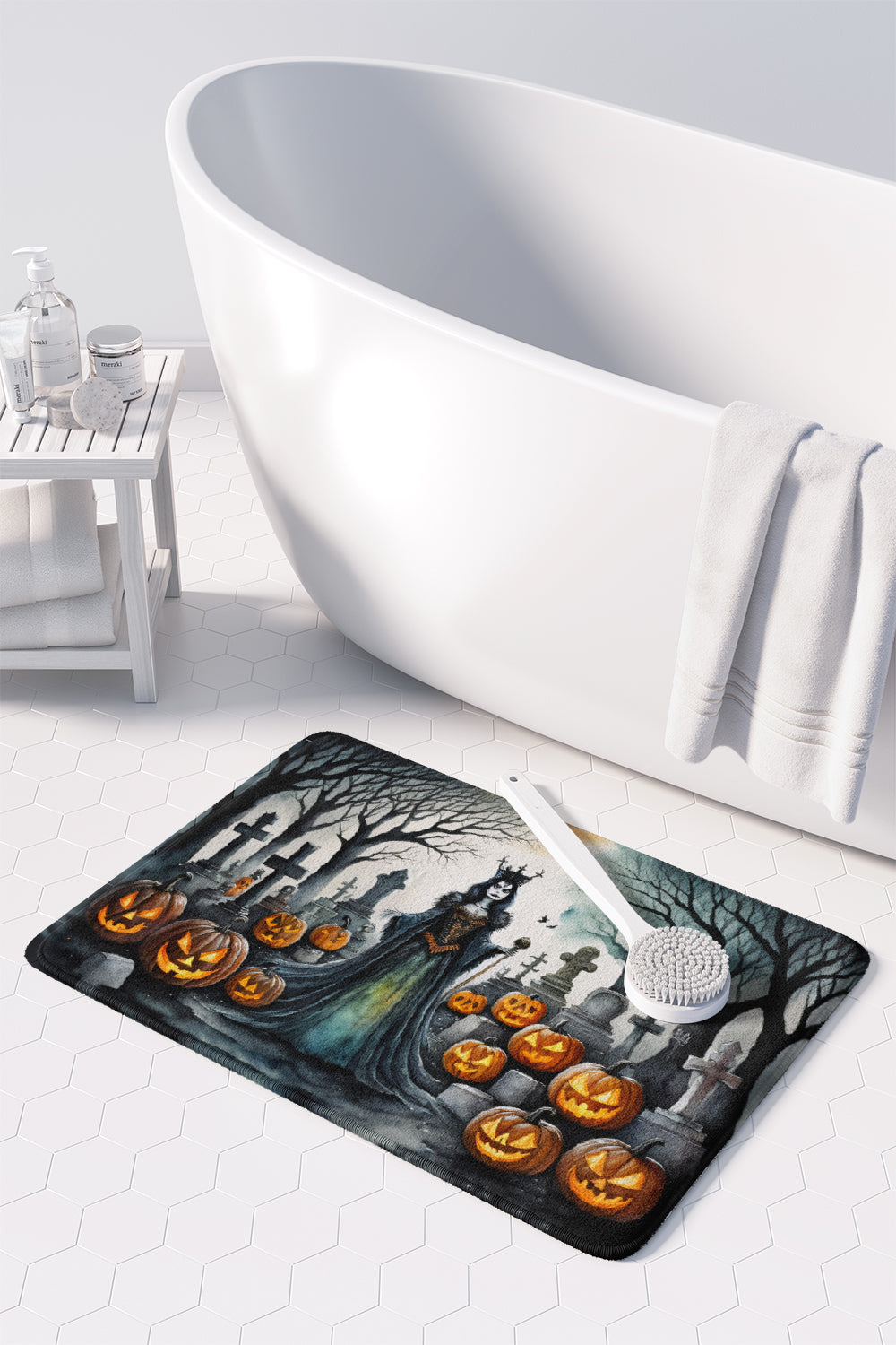 Evil Queen Spooky Halloween Memory Foam Kitchen Mat Image 3