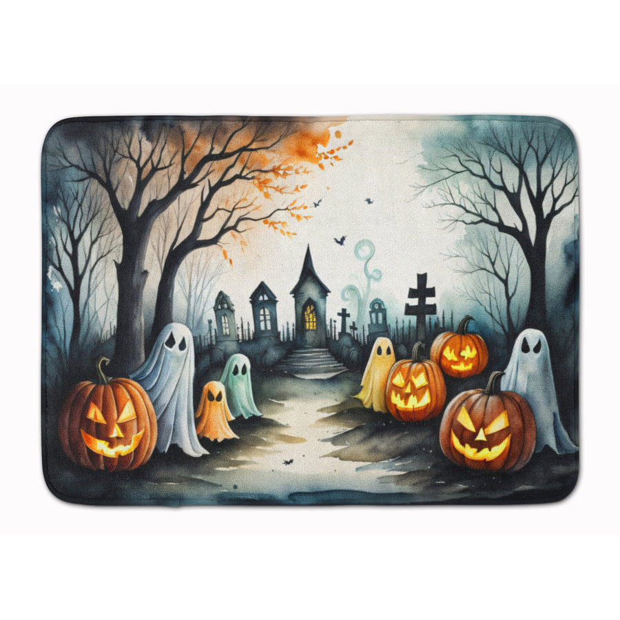 Ghosts Spooky Halloween Memory Foam Kitchen Mat Image 1