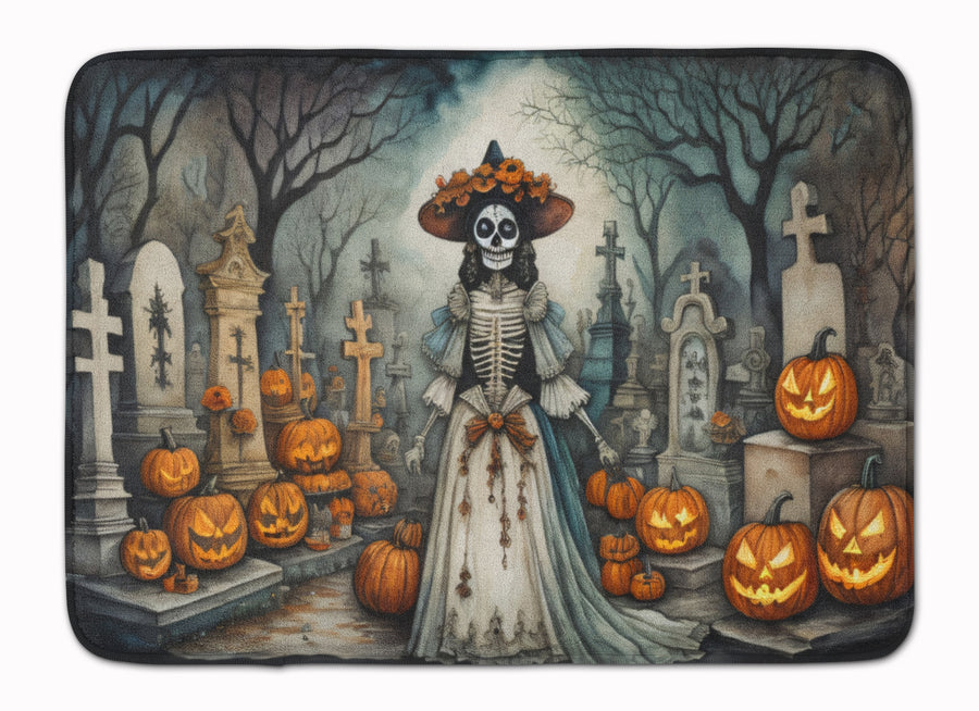 La Catrina Skeleton Spooky Halloween Memory Foam Kitchen Mat Image 1
