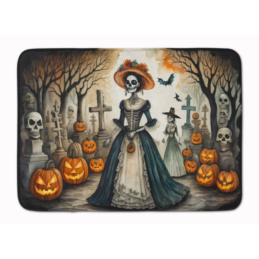 La Catrina Skeleton Spooky Halloween Memory Foam Kitchen Mat Image 1