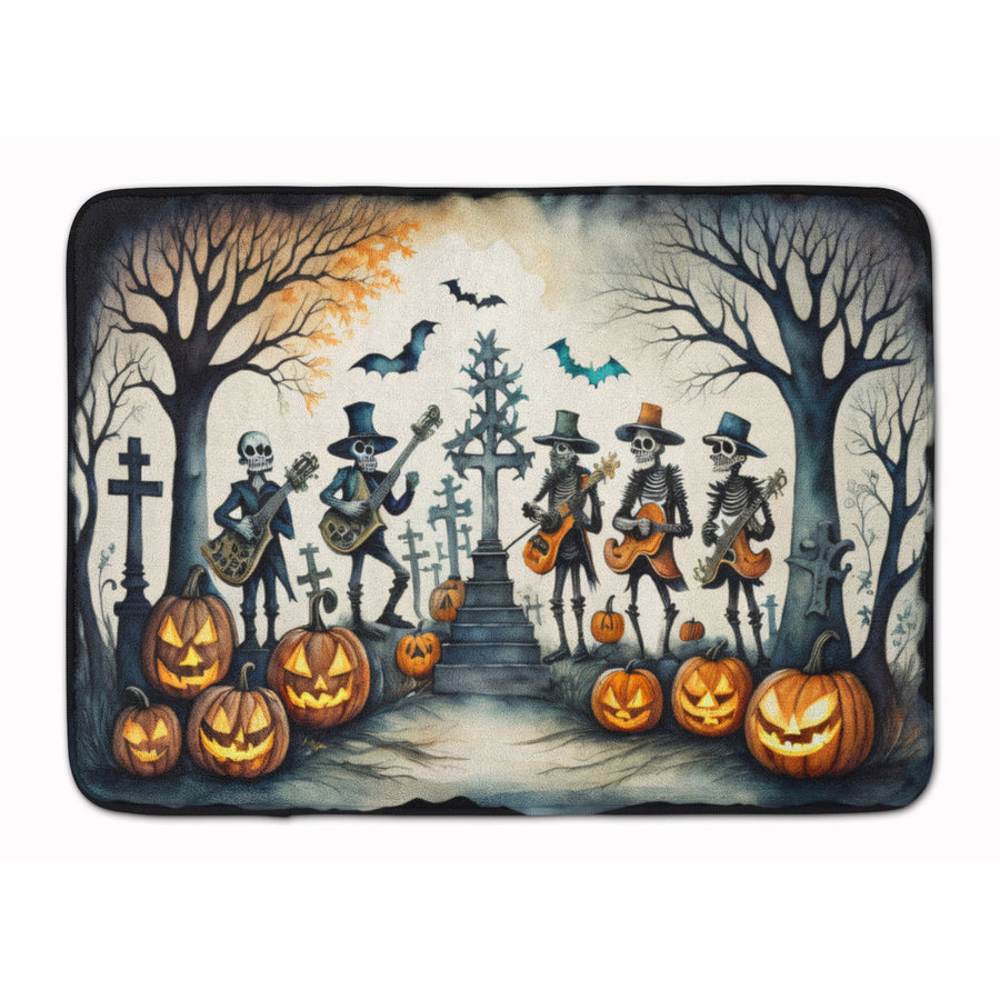 Mariachi Skeleton Band Spooky Halloween Memory Foam Kitchen Mat Image 1