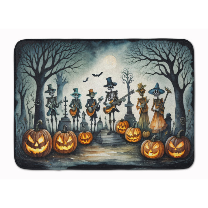 Mariachi Skeleton Band Spooky Halloween Memory Foam Kitchen Mat Image 1