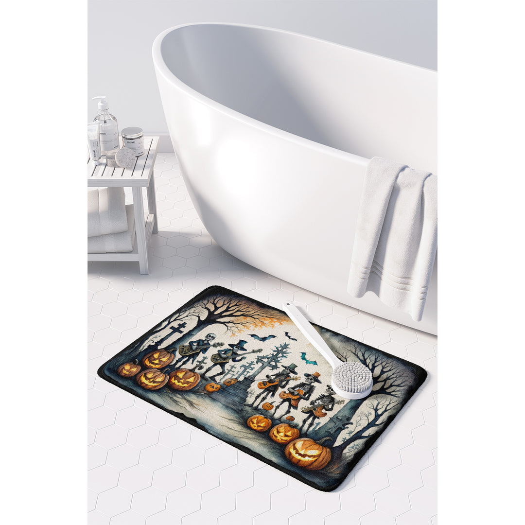 Mariachi Skeleton Band Spooky Halloween Memory Foam Kitchen Mat Image 3