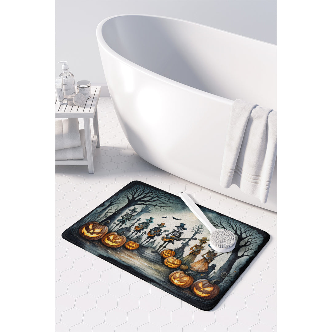 Mariachi Skeleton Band Spooky Halloween Memory Foam Kitchen Mat Image 3