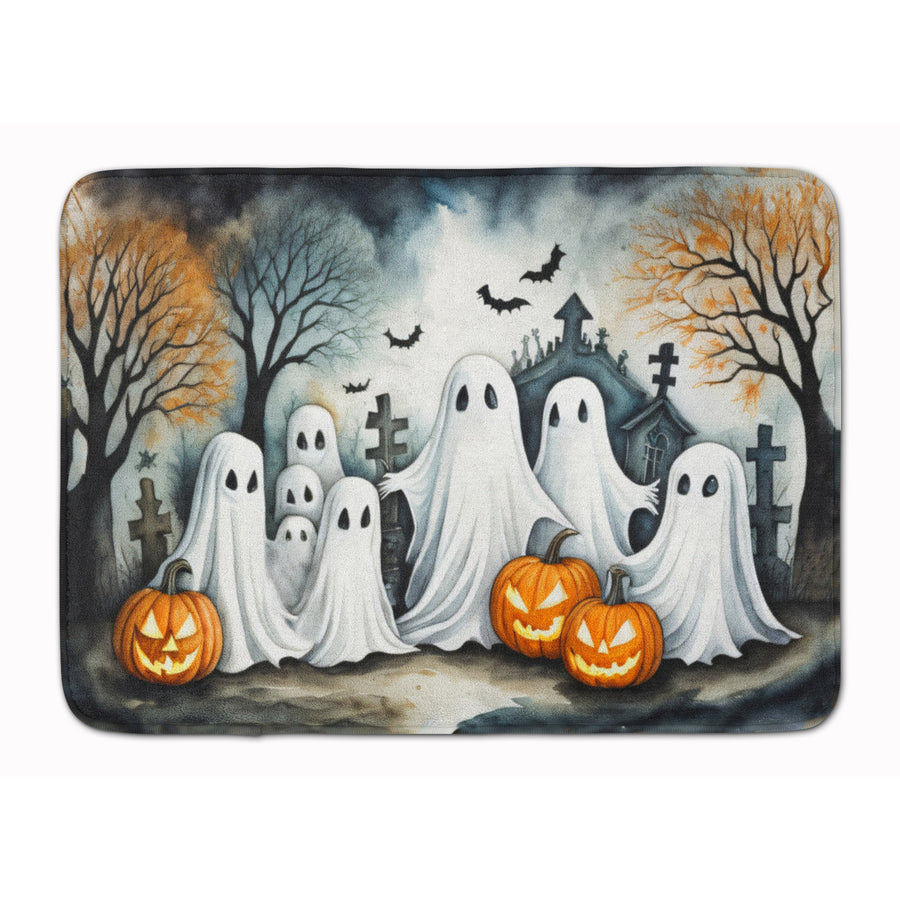 Ghosts Spooky Halloween Memory Foam Kitchen Mat Image 1