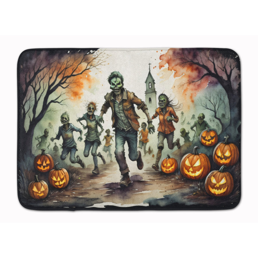 Zombies Spooky Halloween Memory Foam Kitchen Mat Image 1